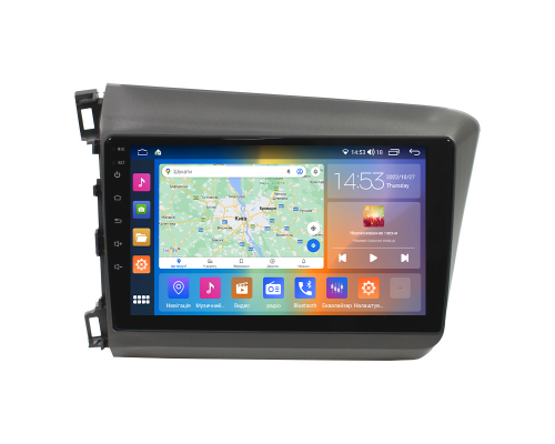 Штатная магнитола Lesko для Honda Civic IX 2011-2015 с 9-дюймовым экраном и поддержкой CarPlay 4G Wi-Fi GPS