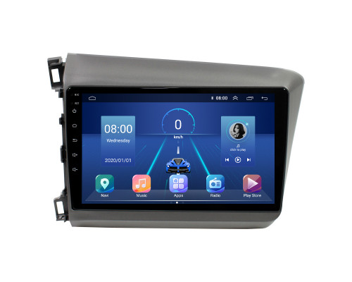 Штатная магнитола Lesko для Honda Civic IX 2011-2015 экран 9" 6/128Gb 4G Wi-Fi GPS Top