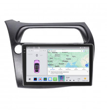 Штатная магнитола Lesko для Honda Civic Type R VIII Рестайлинг 2008-2011 экран 9" 4/64 QLED CarPlay 4G Wi-Fi GPS 360 Prime