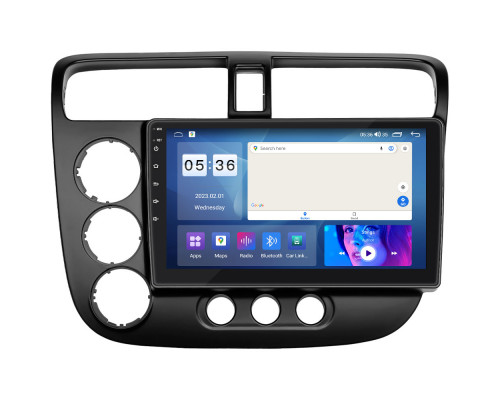 Штатная магнитола Lesko для Honda Civic VII 2000-2003 экран 9" 2/32Gb CarPlay 4G Wi-Fi GPS Prime