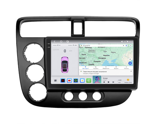 Штатная магнитола Lesko для Honda Civic VII 2000-2003 экран 9" 4/64 QLED CarPlay 4G Wi-Fi GPS 360 Prime