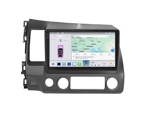 Штатная магнитола Lesko для Honda Civic VIII 2005-2009 экран 10" 4/64 QLED CarPlay 4G Wi-Fi GPS 360 Prime