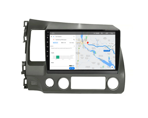 Штатная магнитола Lesko для Honda Civic VIII 2005-2009 экран 10" 2/32Gb 4G Wi-Fi GPS Top