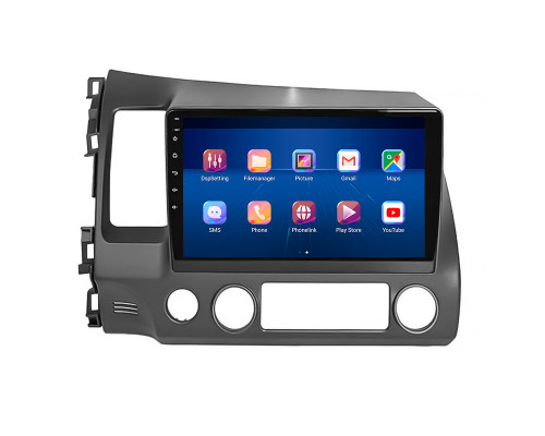 Штатная магнитола Lesko для Honda Civic VIII 2005-2009 экран 10" 4/64Gb 4G Wi-Fi GPS Top