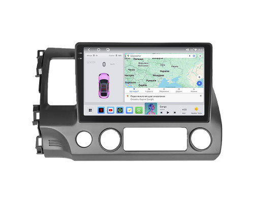 Штатная магнитола Lesko для Honda Civic VIII Рестайлинг 2008-2012 экран 10" 4/64 QLED CarPlay 4G Wi-Fi GPS 360 Prime