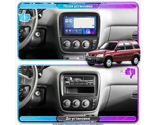 Штатная магнитола Lesko для Honda CR-V I Рестайлинг 1999-2001 экран 9" 2/32Gb CarPlay 4G Wi-Fi GPS Prime