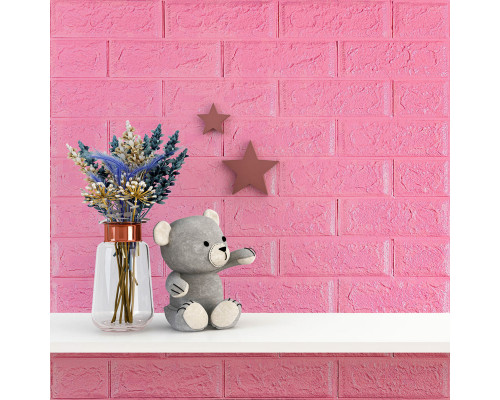 3D панель самоклеющаяся 700х770х5мм кирпич Розовый (004-5) SW-00000143