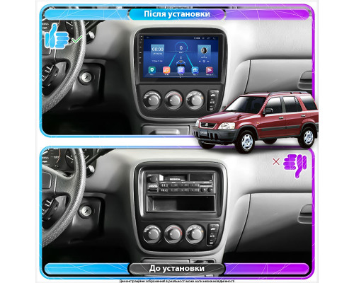 Штатная магнитола Lesko для Honda CR-V I Рестайлинг 1999-2001 экран 9" 2/32Gb 4G Wi-Fi GPS Top