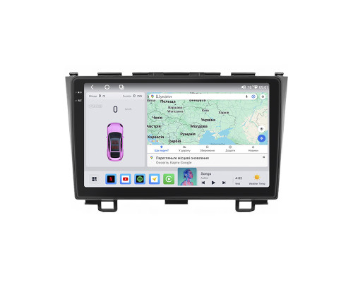 Штатная магнитола Lesko для Honda CR-V III Рестайлинг 2009-2012 экран 9" 4/64 QLED CarPlay 4G Wi-Fi GPS 360 Prime