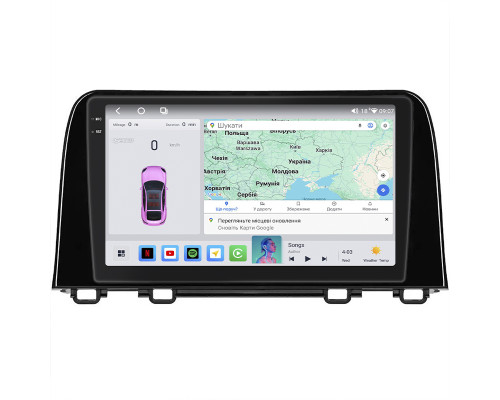 Штатная магнитола Lesko для Honda CR-V V Рестайлинг 2019-н.в. экран 9" 4/64 QLED CarPlay 4G Wi-Fi GPS 360 Prime