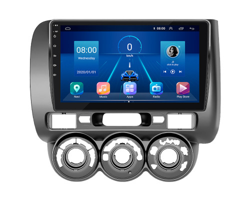 Штатная магнитола Lesko для Honda Fit I Manual AC 2001-2008 экран 9" 2/32Gb Wi-Fi GPS Base