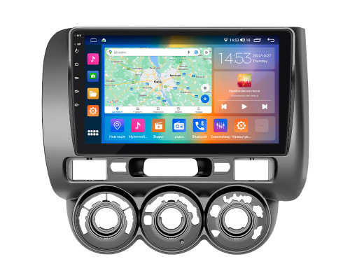 Штатная магнитола Lesko для Honda Fit I Manual AC 2001-2008 экран 9" 4/64Gb CarPlay 4G Wi-Fi GPS Prime