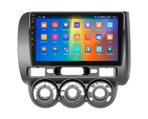 Штатная магнитола Lesko для Honda Fit I Manual AC 2001-2008 экран 9" 4/64Gb CarPlay 4G Wi-Fi GPS Prime