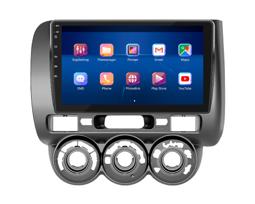 Штатная магнитола Lesko для Honda Fit I Manual AC 2001-2008 экран 9" 4/64Gb 4G Wi-Fi GPS Top