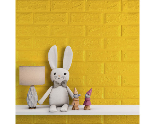 3D панель самоклеющаяся 700x770x5мм кирпич Желтый (010-5) SW-00000146