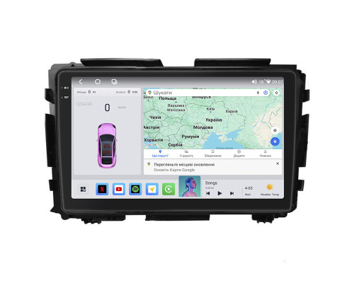 Штатная магнитола Lesko для Honda HR-V II 2013-2018 экран 9" 4/64 QLED CarPlay 4G Wi-Fi GPS 360 Prime