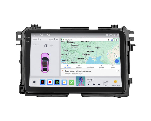 Штатная магнитола Lesko для Honda HR-V II Рестайлинг 2018-н.в. экран 9" 4/64 QLED CarPlay 4G Wi-Fi GPS 360 Prime