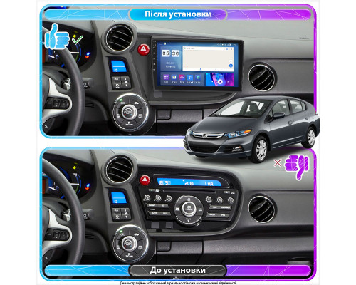 Штатная магнитола Lesko для Honda Insight II 2009-2011 экран 9" 2/32Gb CarPlay 4G Wi-Fi GPS Prime