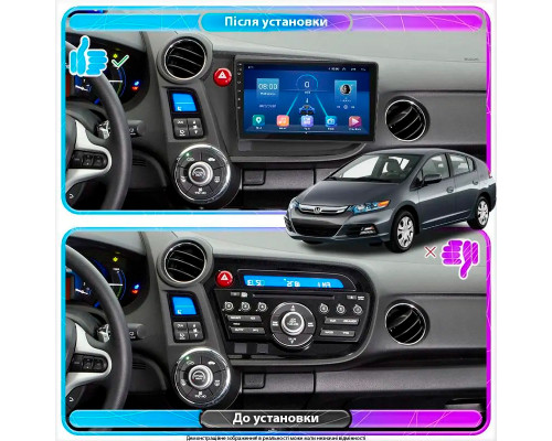 Штатная магнитола Lesko для Honda Insight II 2009-2011 экран 9" 6/128Gb 4G Wi-Fi GPS Top