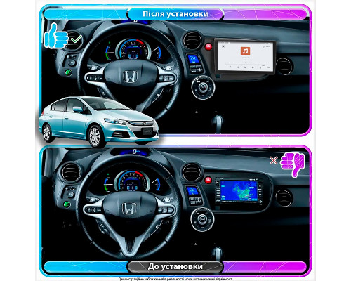 Штатная магнитола Lesko для Honda Insight II Рестайлинг 2011-2014 экран 9" 4/64 QLED CarPlay 4G Wi-Fi GPS 360 Prime