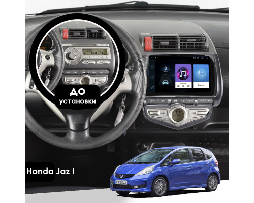 Штатная магнитола Lesko для Honda Jazz I 2001-2005 экран 9" 1/16Gb Wi-Fi GPS Base