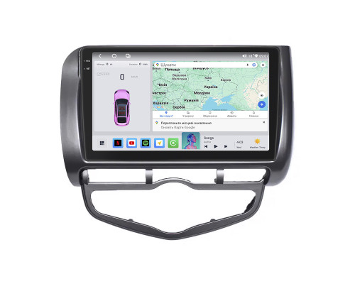 Штатная магнитола Lesko для Honda Jazz I 2001-2005 экран 9" 4/64 QLED CarPlay 4G Wi-Fi GPS 360 Prime