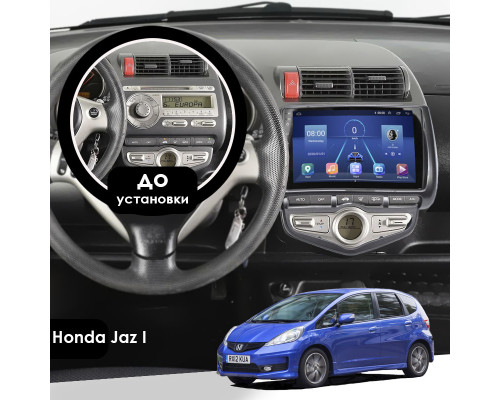Штатная магнитола Lesko для Honda Jazz I 2001-2005 экран 9" 2/32Gb 4G Wi-Fi GPS Top