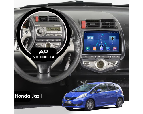 Штатная магнитола Lesko для Honda Jazz I 2001-2005 экран 9" 6/128Gb 4G Wi-Fi GPS Top