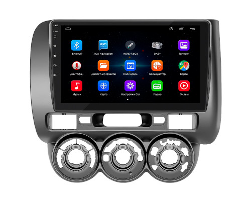 Штатная магнитола Lesko для Honda Jazz I Рестайлинг Manual AC 2005-2008 экран 9" 1/16Gb Wi-Fi GPS Base