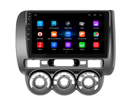 Штатная магнитола Lesko для Honda Jazz I Рестайлинг Manual AC 2005-2008 экран 9" 2/32Gb Wi-Fi GPS Base