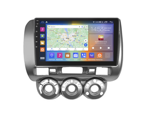 Штатная магнитола Lesko для Honda Jazz I Рестайлинг Manual AC 2005-2008 экран 9" 2/32Gb CarPlay 4G Wi-Fi GPS Prime