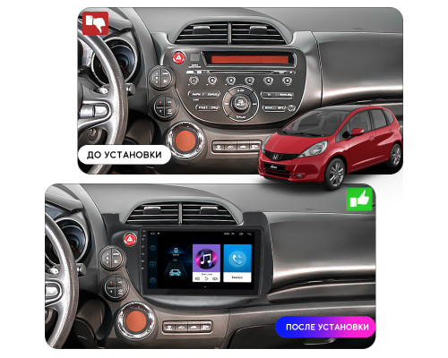 Штатная магнитола Lesko для Honda Jazz II Рестайлинг 2011-2014 экран 10" 1/16Gb Wi-Fi GPS Base