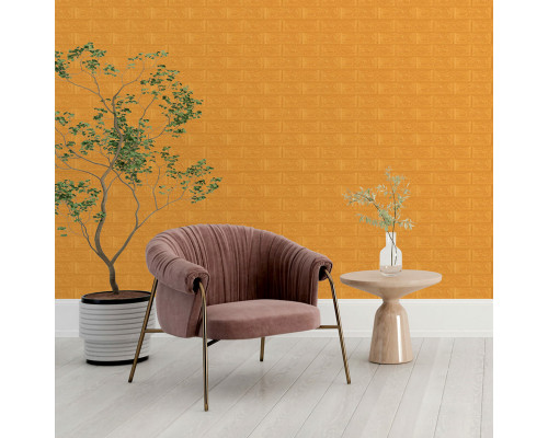 3D панель самоклеющаяся 700x770x5мм кирпич Золото (011-5) SW-00000147