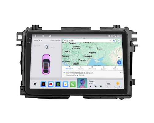 Штатная магнитола Lesko для Honda MN-V I 2021-н.в. экран 9" 4/64 QLED CarPlay 4G Wi-Fi GPS 360 Prime