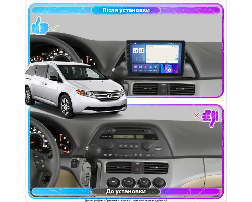 Штатная магнитола Lesko для Honda Odyssey IV 2008-2013 экран 10" 2/32Gb CarPlay 4G Wi-Fi GPS Prime