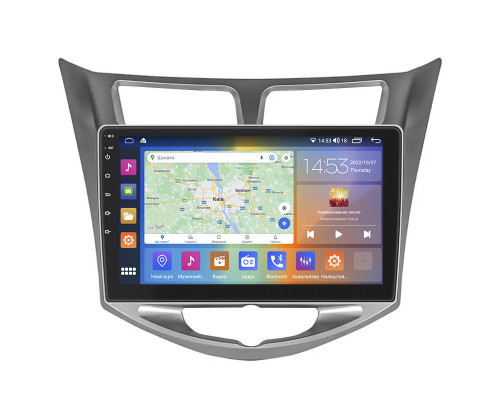 Штатная магнитола Lesko для Hyundai Accent IV 2010-2017 экран 10" 2/32Gb CarPlay 4G Wi-Fi GPS Prime