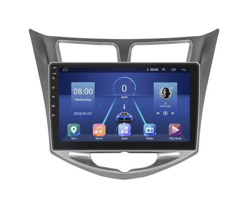 Штатная магнитола Lesko для Hyundai Accent IV 2010-2017 экран 10" 4/64Gb 4G Wi-Fi GPS Top