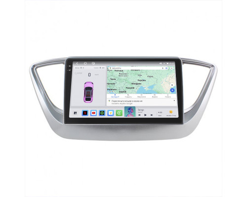 Штатная магнитола Lesko для Hyundai Accent V 2017-н.в. экран 9" 4/64 QLED CarPlay 4G Wi-Fi GPS 360 Prime