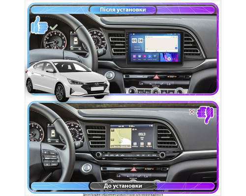 Штатная магнитола Lesko для Hyundai Avante AD 2018-2020 экран 9" 4/64 QLED CarPlay 4G Wi-Fi GPS 360 Prime