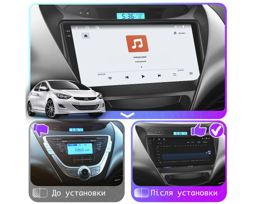 Штатная магнитола Lesko для Hyundai Avante V ver 2 2010-2015 экран 9" 4/64 QLED CarPlay 4G Wi-Fi GPS 360 Prime