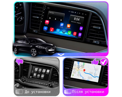 Штатная магнитола Lesko для Hyundai Avante VI с 9-дюймовым экраном и GPS