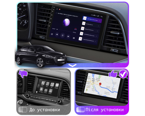 Штатная магнитола Lesko для Hyundai Avante VI 2015-н.в. экран 9" 2/32Gb CarPlay 4G Wi-Fi GPS Prime