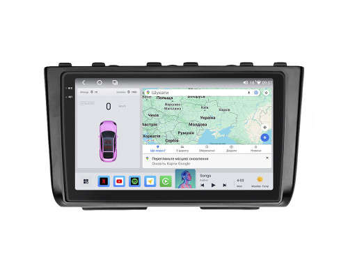 Штатная магнитола Lesko для Hyundai Creta I Рестайлинг 2020-2021 экран 9" 4/64 QLED CarPlay 4G Wi-Fi GPS 360 Prime