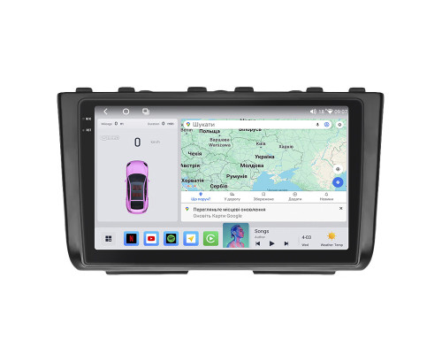 Штатная магнитола Lesko для Hyundai Creta II 2021-н.в. экран 9" 4/64 QLED CarPlay 4G Wi-Fi GPS 360 Prime