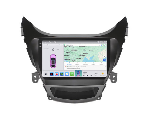 Штатная магнитола Lesko для Hyundai Elantra V (MD) 2010-2014 экран 9" 4/64 QLED CarPlay 4G Wi-Fi GPS 360 Prime
