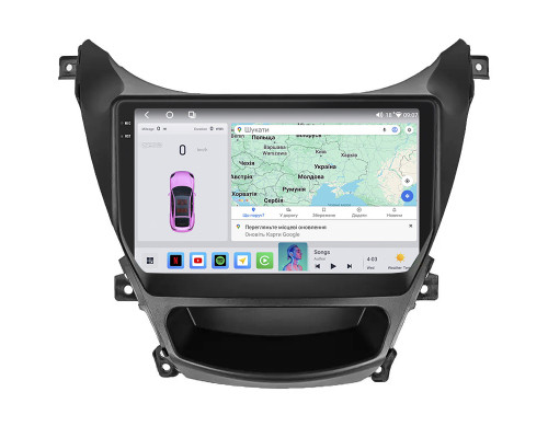 Штатная магнитола Lesko для Hyundai Elantra V (MD) Рестайлинг 2013-2016 экран 9" 4/64 QLED CarPlay 4G Wi-Fi GPS 360 Prime