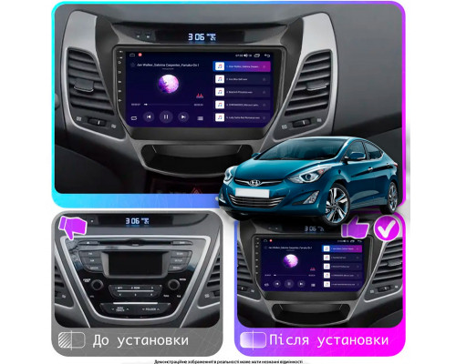 Штатная магнитола Lesko для Hyundai Elantra V (MD) Рестайлинг ver 2 2013-2016 экран 9" 6/128Gb 4G Wi-Fi GPS Top
