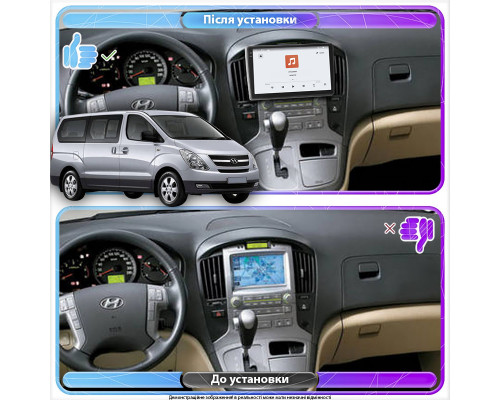 Штатная магнитола Lesko для Hyundai Grand Starex I 2007-2015 экран 9" 4/64 QLED CarPlay 4G Wi-Fi GPS 360 Prime