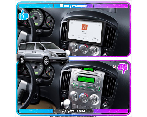 Штатная магнитола Lesko для Hyundai Grand Starex I ver 2 2007-2015 экран 9" 4/64 QLED CarPlay 4G Wi-Fi GPS 360 Prime