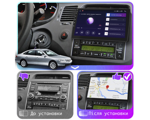 Штатная магнитола Lesko для Hyundai Grandeur IV 2005-2009 экран 9" 2/32Gb CarPlay 4G Wi-Fi GPS Prime
